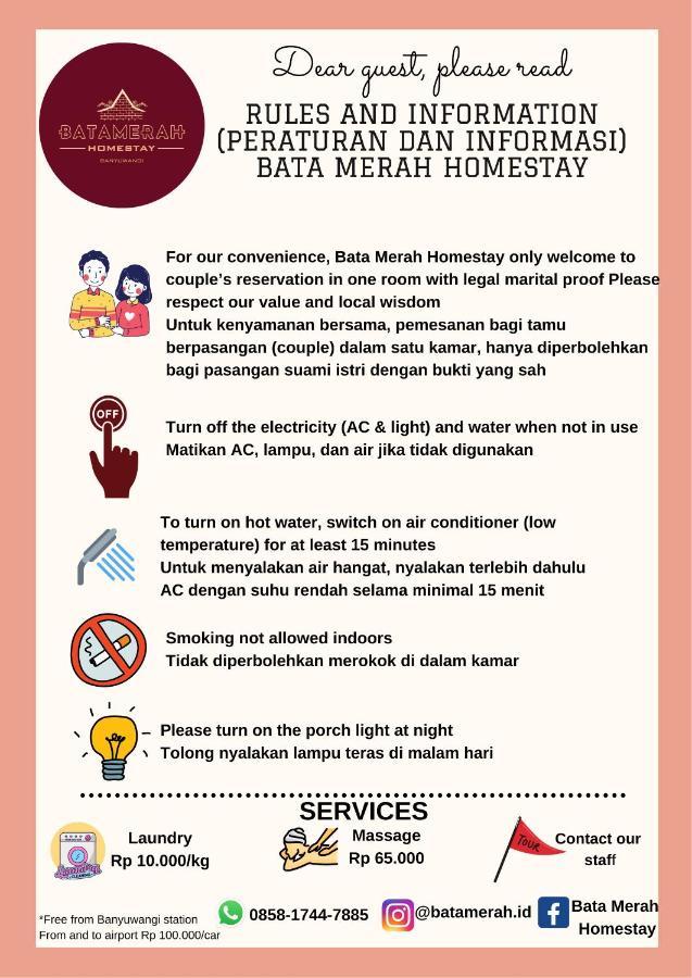 Bata Merah Homestay بانيووانجى المظهر الخارجي الصورة